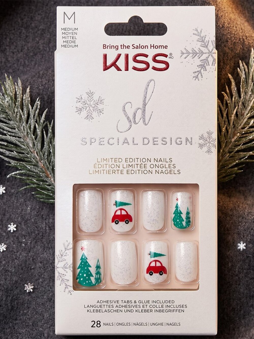 KISS Special Design Limited Edition Medium Length Nails - Christmas Tree